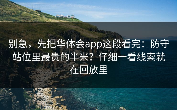 别急，先把华体会app这段看完：防守站位里最贵的半米？仔细一看线索就在回放里