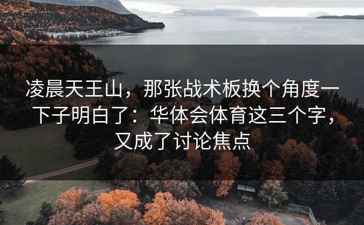 凌晨天王山，那张战术板换个角度一下子明白了：华体会体育这三个字，又成了讨论焦点