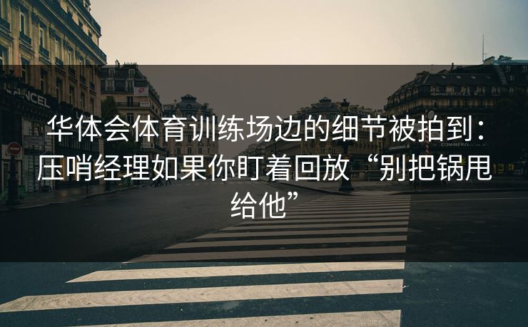 华体会体育训练场边的细节被拍到：压哨经理如果你盯着回放“别把锅甩给他”